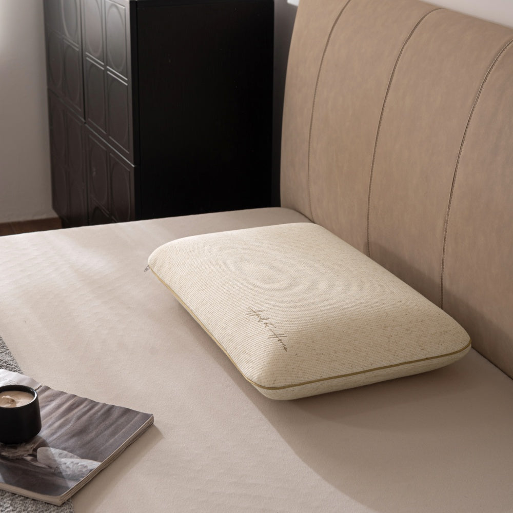 Linen memory foam pillow