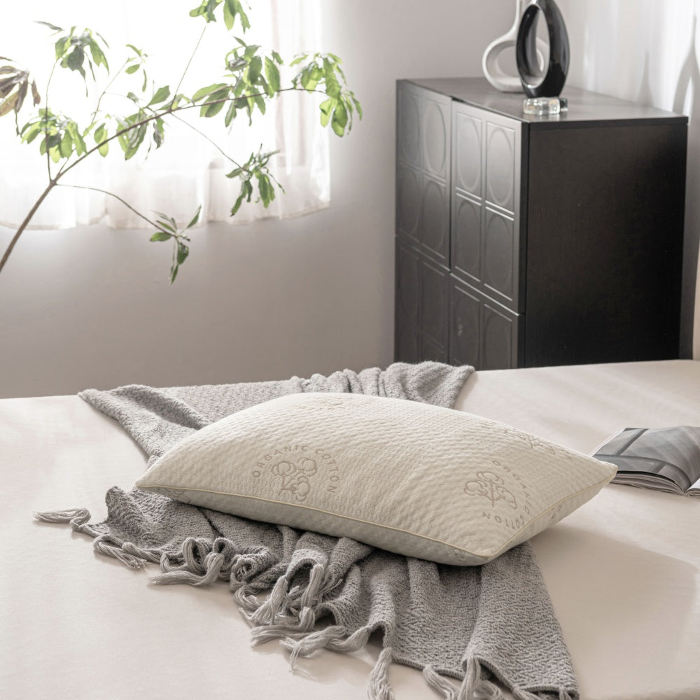 Organic cotton shredded memory foam pillow