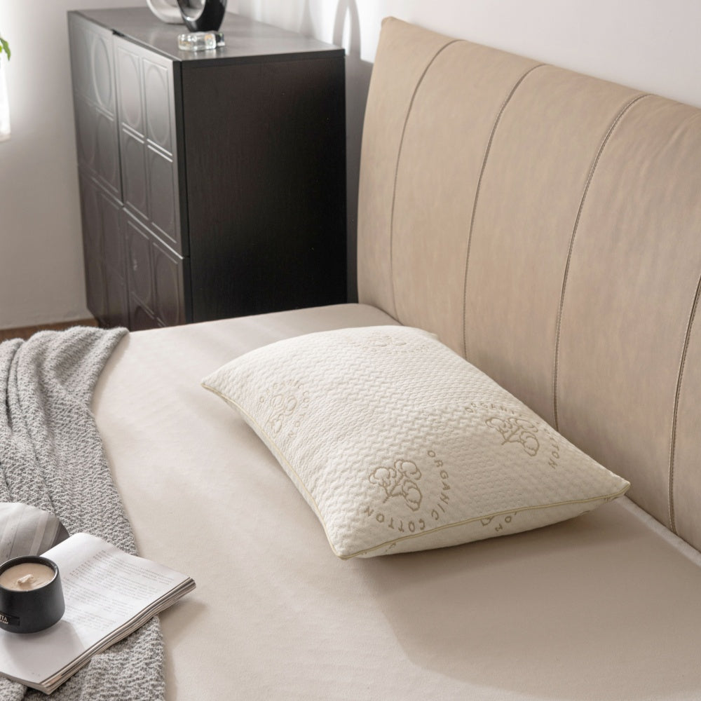 Organic cotton shredded memory foam pillow