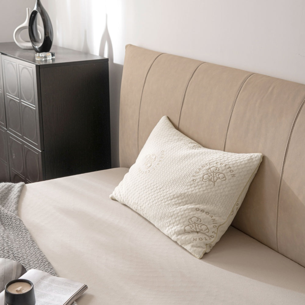 Organic cotton shredded memory foam pillow