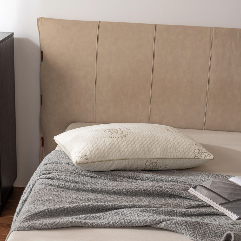 Organic cotton shredded memory foam pillow